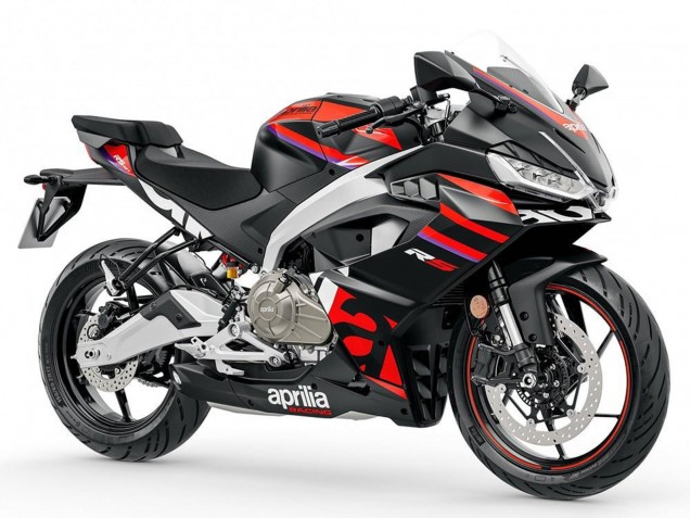 2024-2025 Matte Black Red Aprilia RS457 Motorcycle Fairings