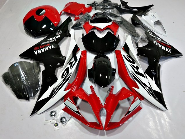 2008-2016 White Red Glossy Black Motul Michelin Yamaha YZF 600 R6 Motorcycle Fairings
