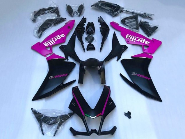 2009-2015 Matte Black Pink Aprilia RSV4 1000 Motorcycle Fairings
