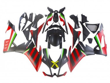 2009-2015 Matte Black Red Green Stripe Aprilia RSV4 1000 Motorcycle Fairings