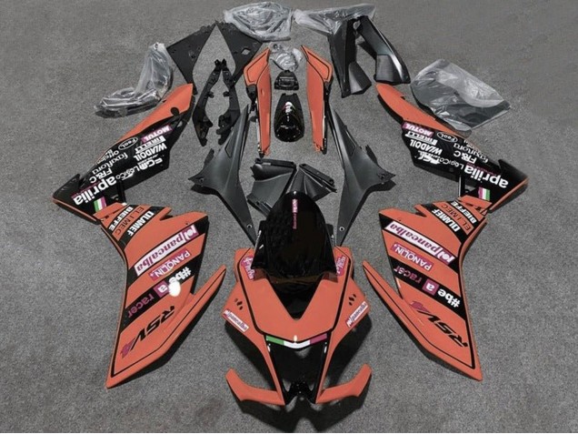 2009-2015 Orange Black Aprilia RSV4 1000 Motorcycle Fairings