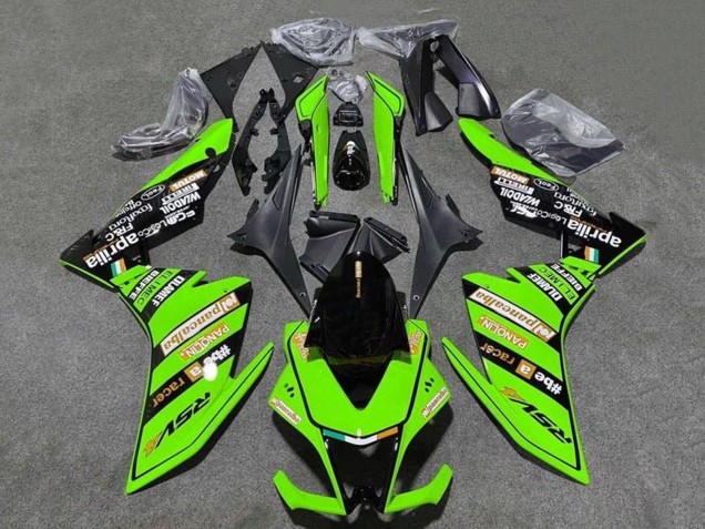 2009-2015 Green Black Aprilia RSV4 1000 Motorcycle Fairings