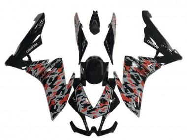 2009-2015 Black Grey Red Camouflage Aprilia RSV4 1000 Motorcycle Fairings
