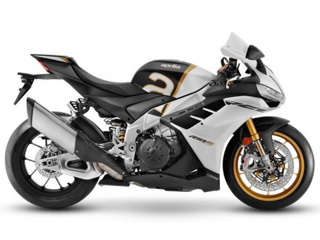 2021-2024 Matte White Black Gold Aprilia RSV4 1100 Motorcycle Fairings