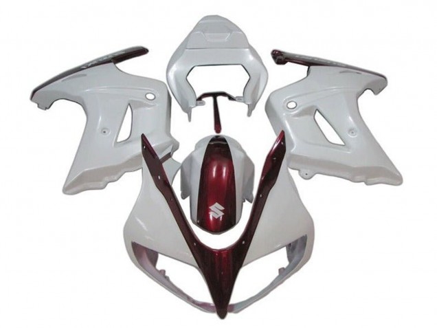2003-2013 White Candy Red Suzuki SV650 Motorcycle Fairings