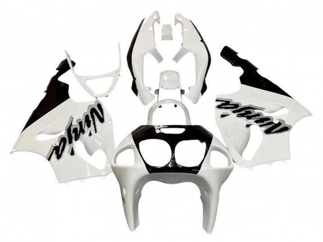 1996-2003 White Black Kawasaki ZX7R Motorcycle Fairings