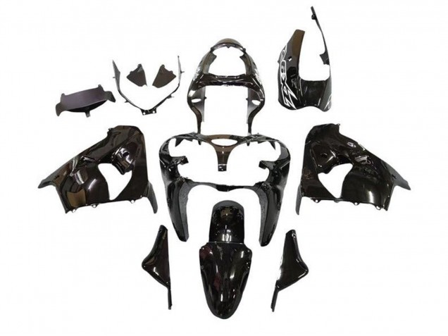 2002-2003 Black White Kawasaki ZX9R Motorcycle Fairings