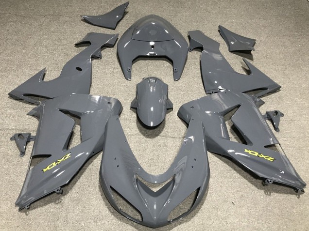 2006-2007 Nardo Grey Yellow Kawasaki ZX10R Motorcycle Fairings