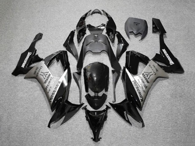 2008-2010 Glossy Black Grey Bridgestone Motul Kawasaki ZX10R Motorcycle Fairings