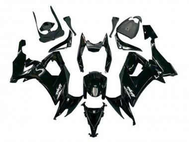 2008-2010 Glossy Black White Decal Kawasaki ZX10R Motorcycle Fairings