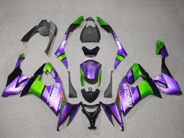 2008-2010 Purple Green Black Evangelion Kawasaki ZX10R Motorcycle Fairings