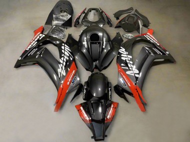 2011-2015 Faux Carbon Fiber Red White Kawasaki ZX10R Motorcycle Fairings