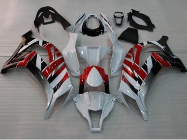 2011-2015 White Red Black Stripe Kawasaki ZX10R Motorcycle Fairings