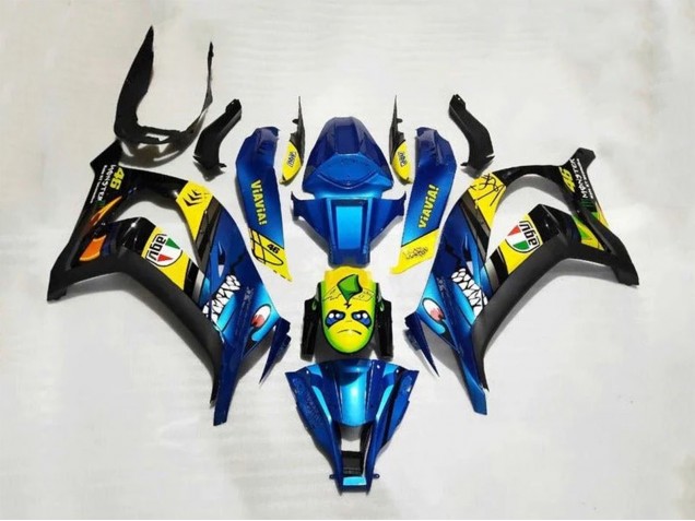 2016-2020 Blue Yellow Shark Kawasaki ZX10R Motorcycle Fairings