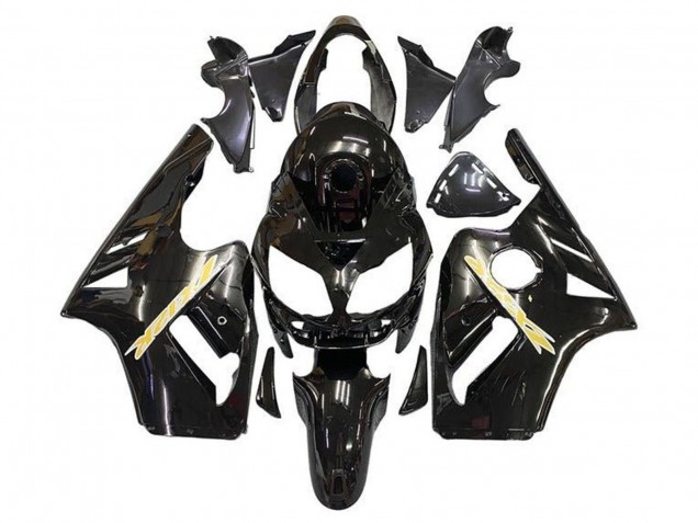 2002-2006 Glossy Black Gold Kawasaki ZX12R Motorcycle Fairing