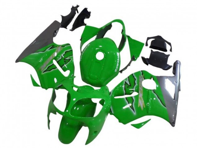 2002-2006 Green Silver Kawasaki ZX12R Motorcycle Fairings