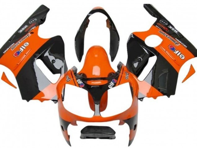 2002-2006 Orange Black Elf Bridgestone Kawasaki ZX12R Motorcycle Fairings