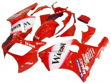 2002-2006 Red White West Kawasaki ZX12R Motorcycle Fairings