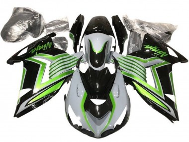 2012-2024 White Green Glossy Black Kawasaki ZX14R ZZR1400 Motorcycle Fairings