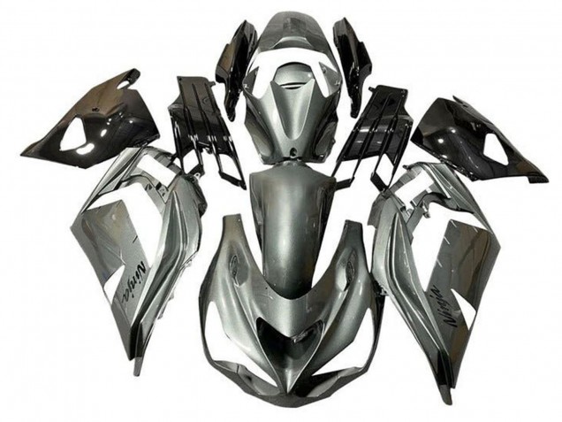 2012-2024 Metallic Silver Black Kawasaki ZX14R ZZR1400 Motorcycle Fairings