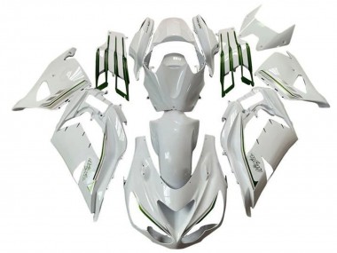 2012-2024 White Green Silver Stripe Kawasaki ZX14R ZZR1400 Motorcycle Fairings