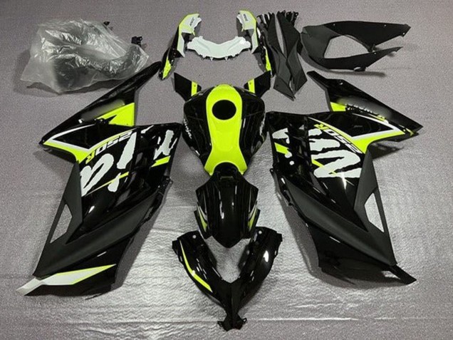 2013-2024 Glossy Black Neon Yellow White Kawasaki EX300 Motorcycle Fairings