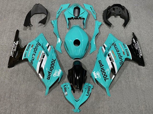 2013-2024 Blue White Black Supreme Kawasaki EX300 Motorcycle Fairings