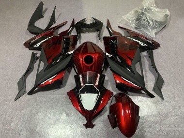 2013-2024 Red Black White Kawasaki EX300 Motorcycle Fairings