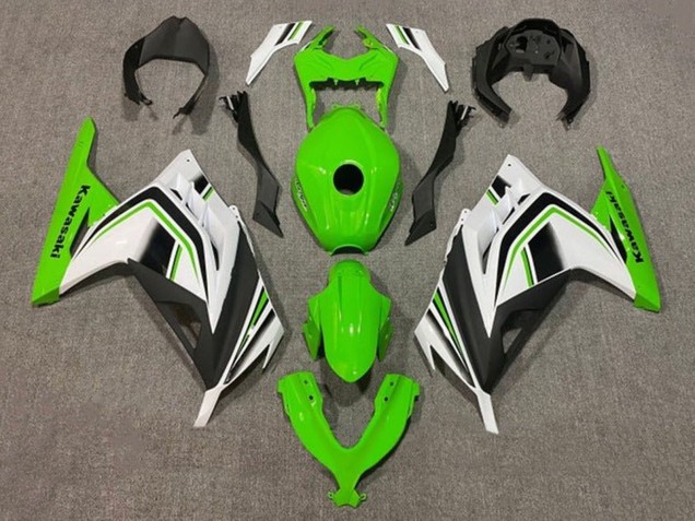 2013-2024 Green White Black Stripe Kawasaki EX300 Motorcycle Fairings