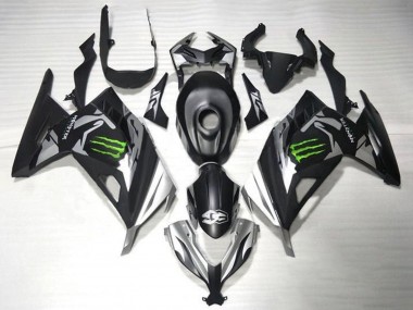 2013-2024 Matte Black Silver Green Monster Kawasaki EX300 Motorcycle Fairings