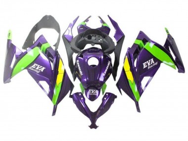 2013-2024 Purple Green Yellow Eva Racing Kawasaki EX300 Motorcycle Fairings