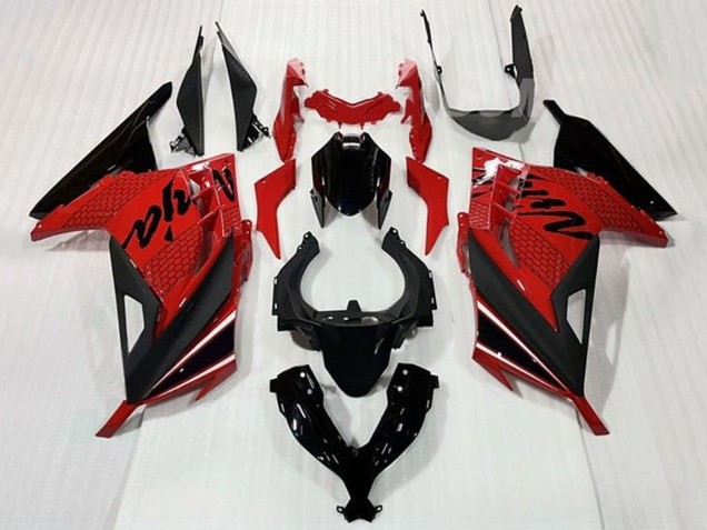 2013-2024 Red Black White Stripe Kawasaki EX300 Motorcycle Fairings