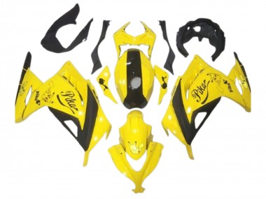 2013-2024 Yellow Black Pikachu Kawasaki EX300 Motorcycle Fairings