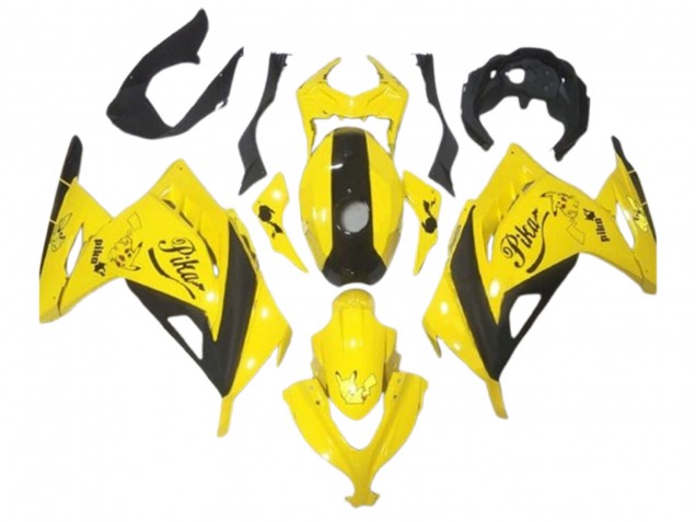 2013-2024 Yellow Black Pikachu Kawasaki EX300 Motorcycle Fairings