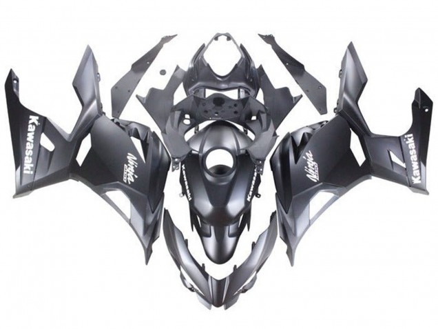 2018-2024 Matte Black White Decals Kawasaki Ninja 400 Motorcycle Fairings