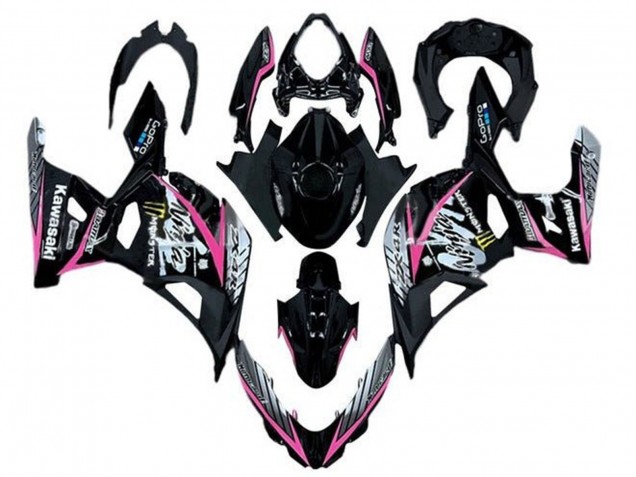 2018-2024 Glossy Black Pink White Kawasaki Ninja 400 Motorcycle Fairings