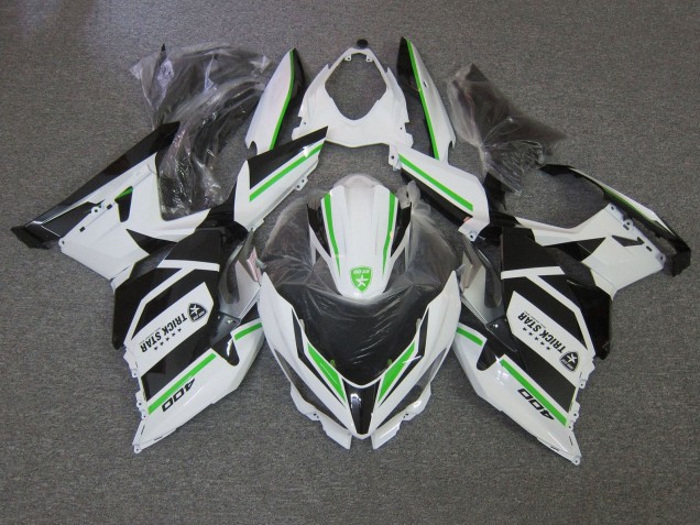 2018-2024 White Green Black Trick Star Kawasaki Ninja 400 Motorcycle Fairings
