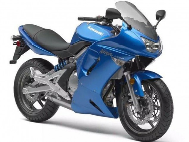 2006-2008 Blue Chrome Kawasaki Ninja 650 EX650 Motorcycle Fairings