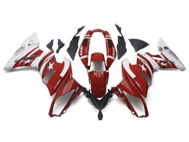 2009-2011 Red White Star Acer Kawasaki Ninja 650 EX650 Motorcycle Fairings