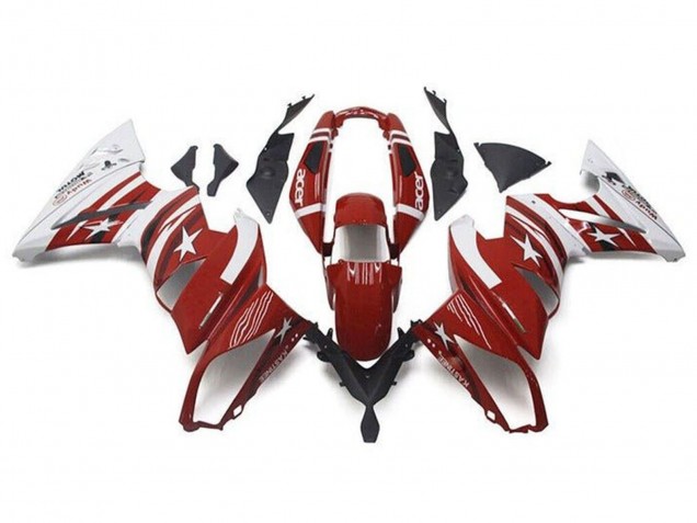 2009-2011 Red White Star Acer Kawasaki Ninja 650 EX650 Motorcycle Fairings