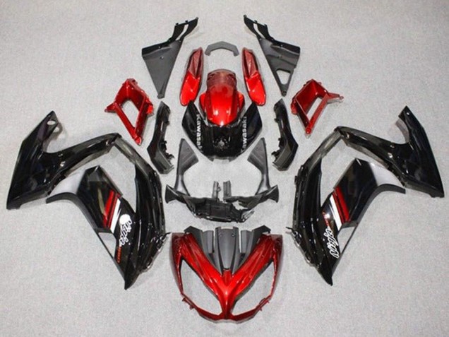 2012-2016 Red Glossy Black Kawasaki Ninja 650 EX650 Motorcycle Fairings