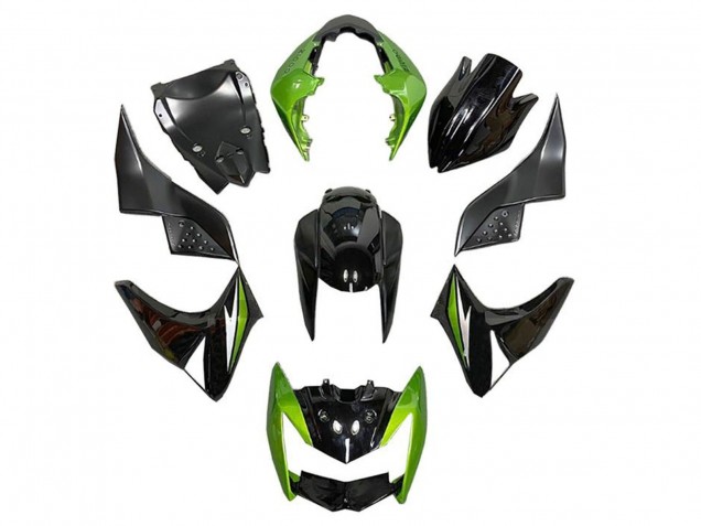 2007-2009 Green Glossy Black Silver Kawasaki Z1000 Motorcycle Fairings