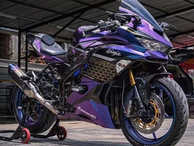 2019-2025 Purple Blue Gold Gradient Honeycomb Kawasaki ZX25R ZX-25R Motorcycle Fairings