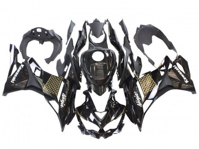 2019-2025 Glossy Black Gold White Honeycomb Kawasaki ZX25R ZX-25R Motorcycle Fairings