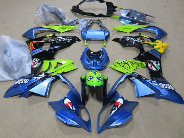 2009-2014 Blue Green Black Shark BMW S1000RR Motorcycle Fairings
