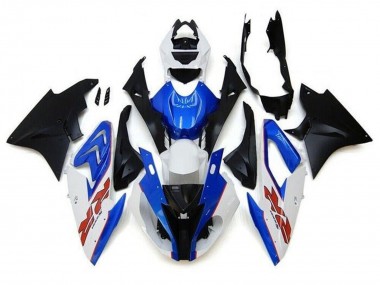 2017-2018 White Blue Matte Black Pinstripe RR BMW S1000RR Motorcycle Fairings
