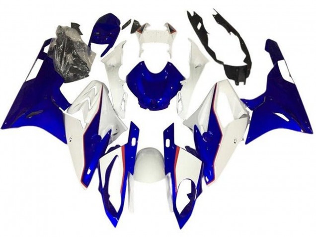 2017-2018 White Blue Red Pinstripe BMW S1000RR Motorcycle Fairings