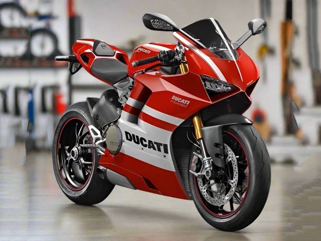 2018-2019 White Red Stripe Ducati Panigale V4 V4S Motorcycle Fairings