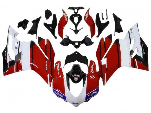 2015-2020 White Red Blue Glossy Black Unibat Flex-Box Ducati 959/1299 Motorcycle Fairings