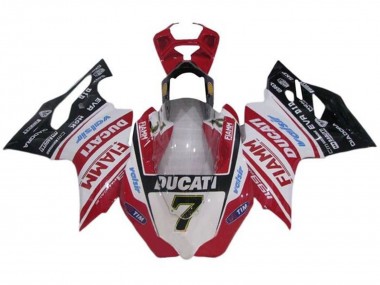 2011-2014 White Red Glossy Black Fiamm Tim 7 Ducati Panigale 1199 Motorcycle Fairings